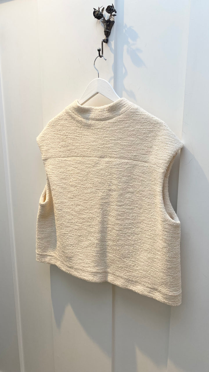 Lauren Vidal Foxie Sleeveless Jacket - Ecru - Shop 9