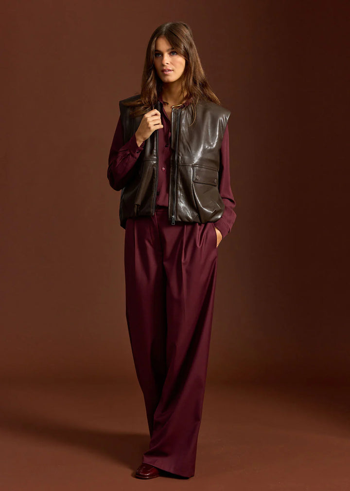 Lauren Vidal Owen Sleeveless Vest - Coffee - Shop 9