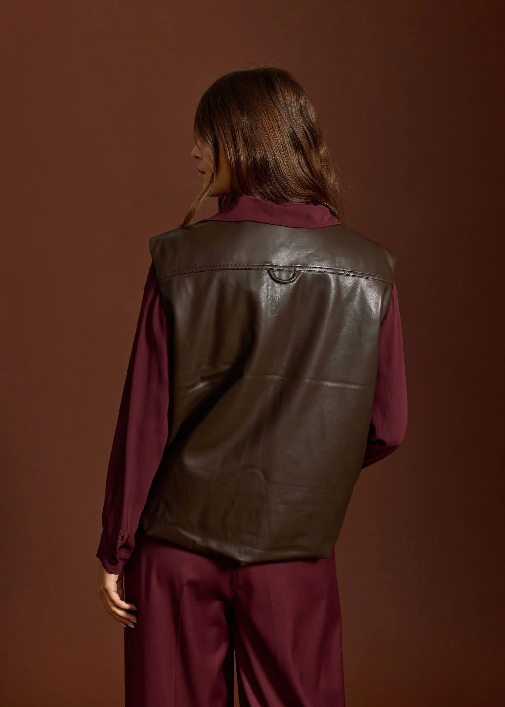 Lauren Vidal Owen Sleeveless Vest - Coffee - Shop 9