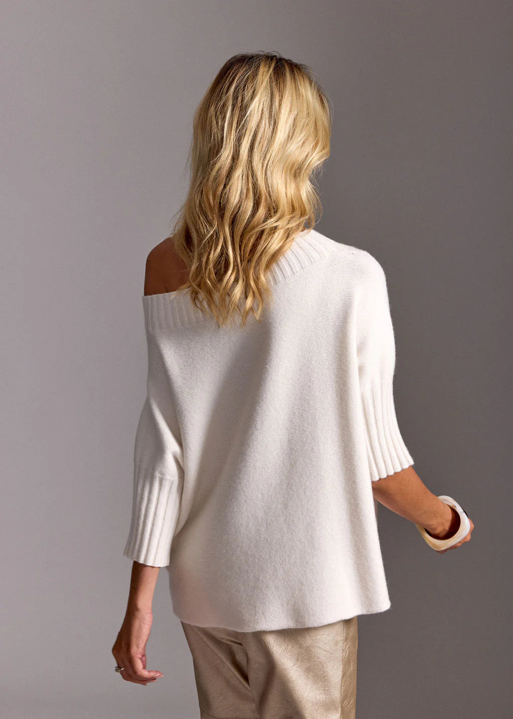 Lauren Vidal Vinci Short Boat Neck Sweater - Ecru - Shop 9