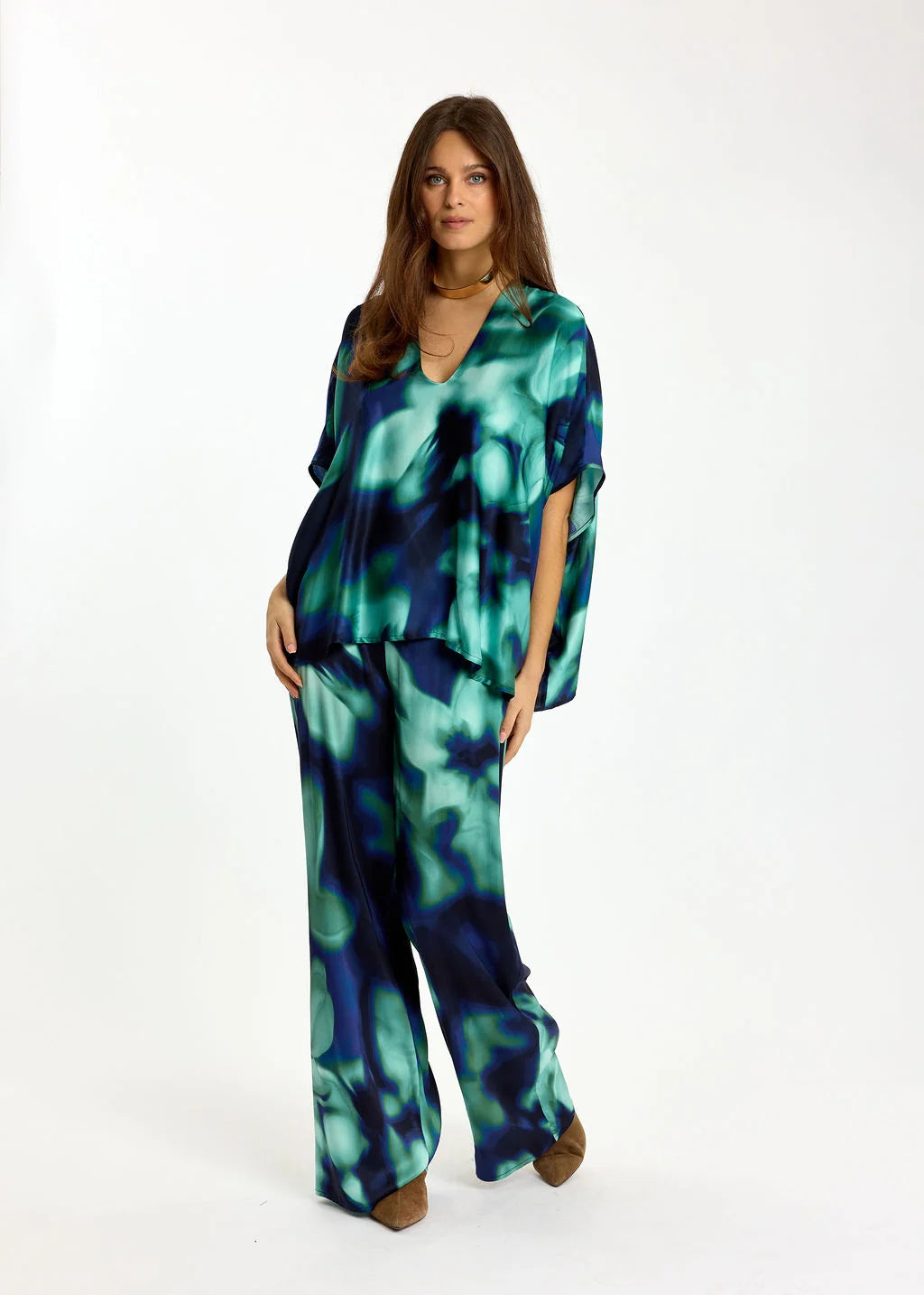 Lauren Vidal Fluid Printed Pants Yuka - Blue