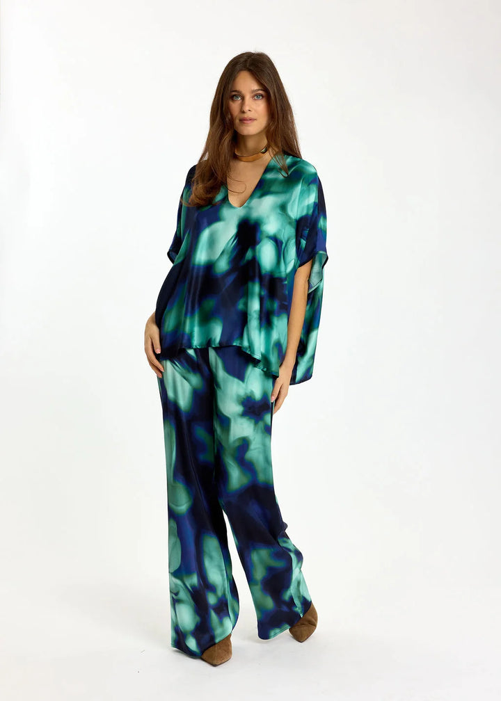 Lauren Vidal Fluid Printed Pants Yuka - Blue