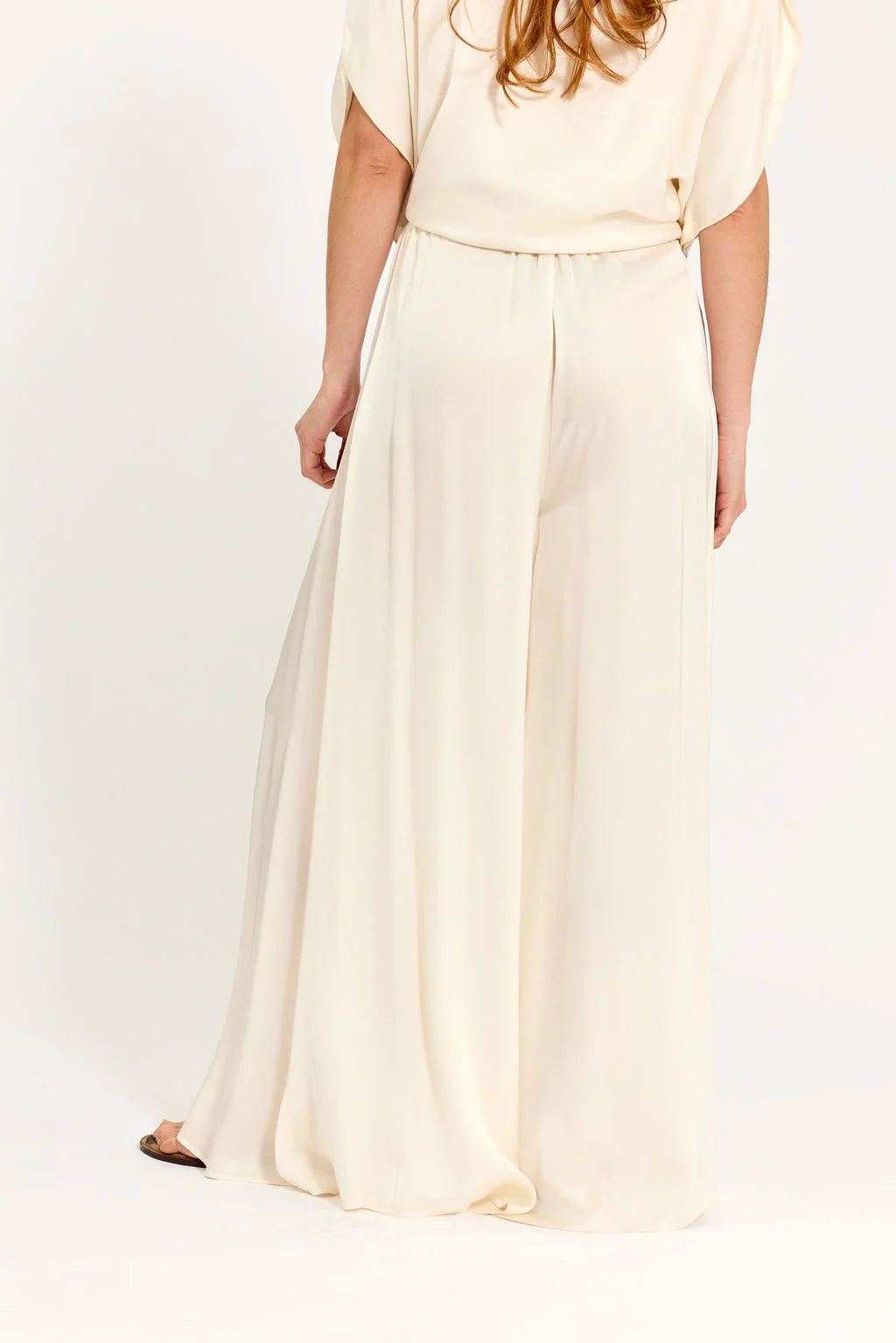 Lauren Vidal Fluid Wide Pants - Capry Ecru