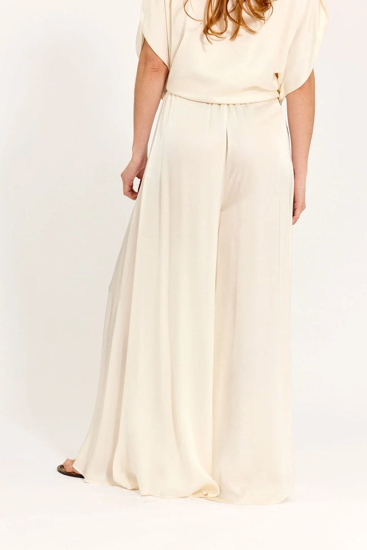 Lauren Vidal Fluid Wide Pants - Capry Ecru
