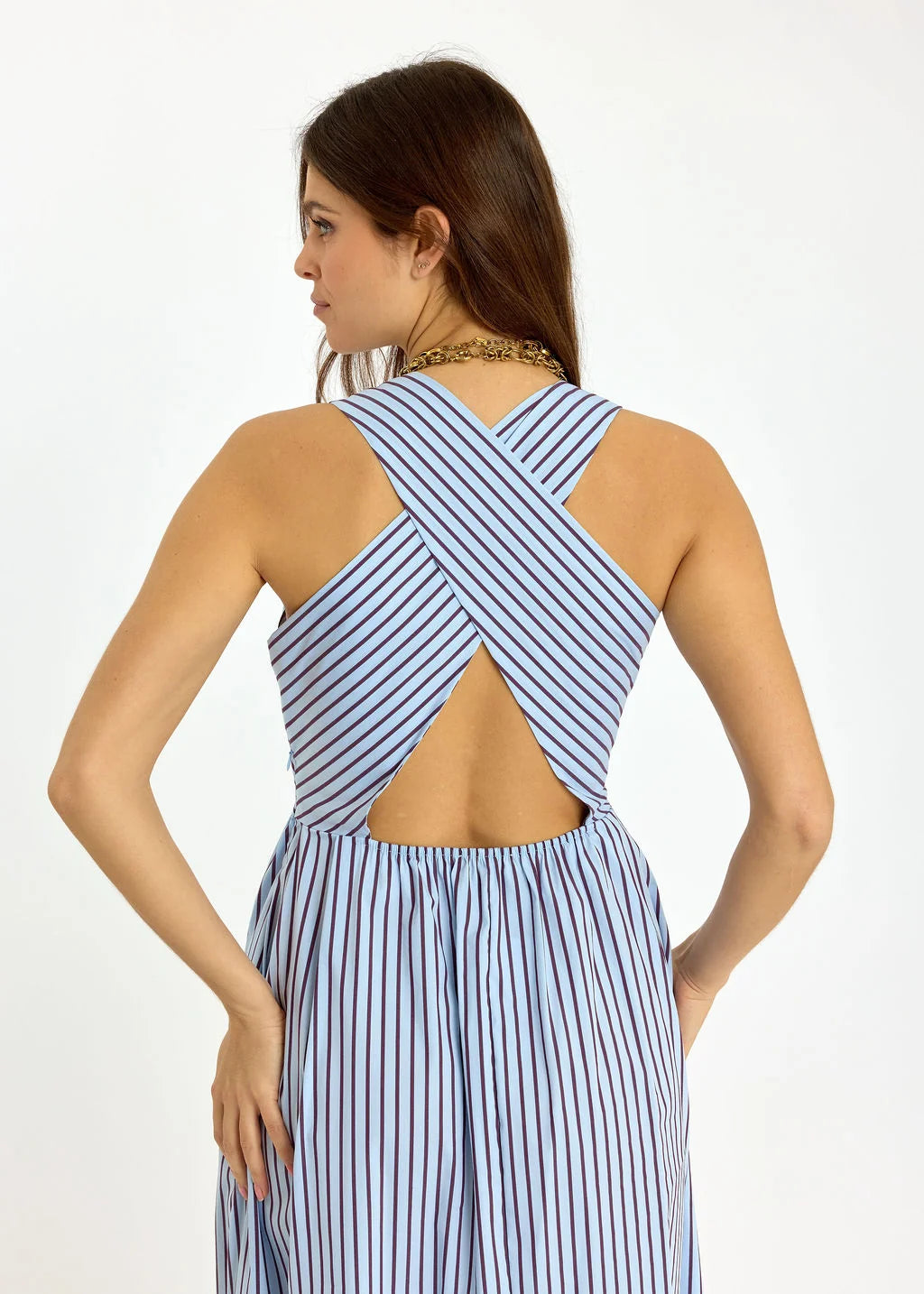 Lauren Vidal Striped Poplin Dress - Claire Sky