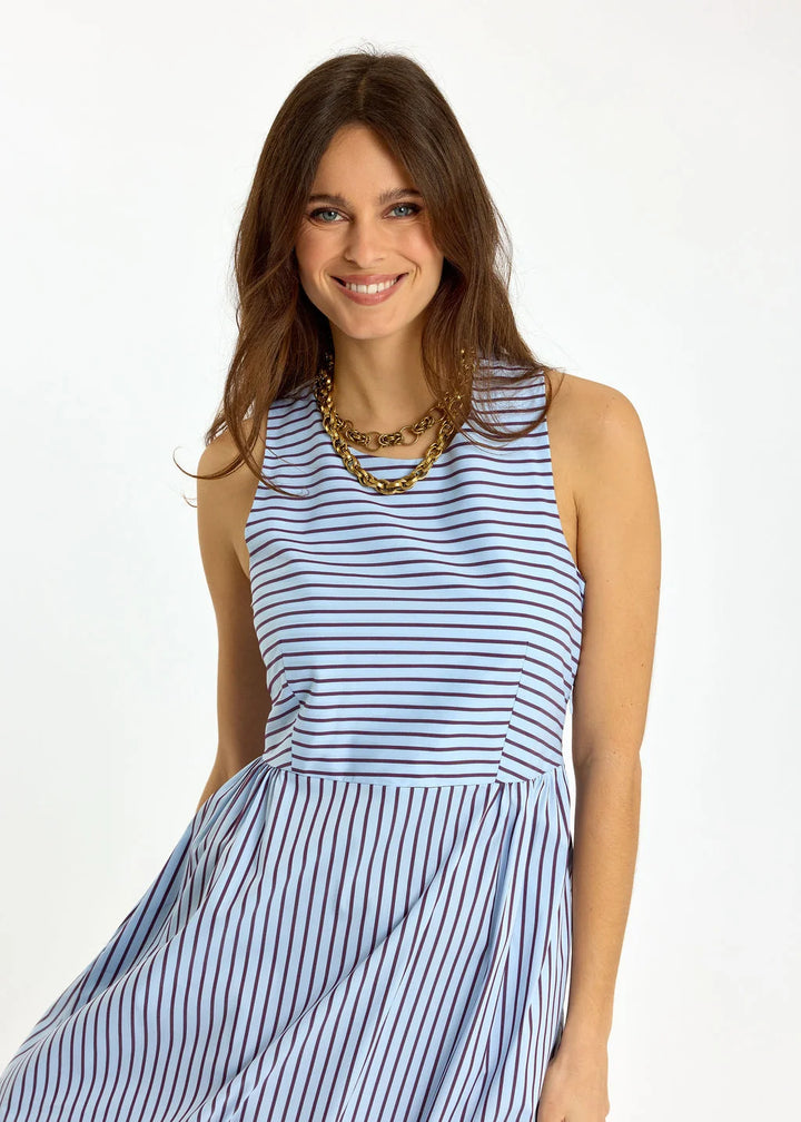 Lauren Vidal Striped Poplin Dress - Claire Sky