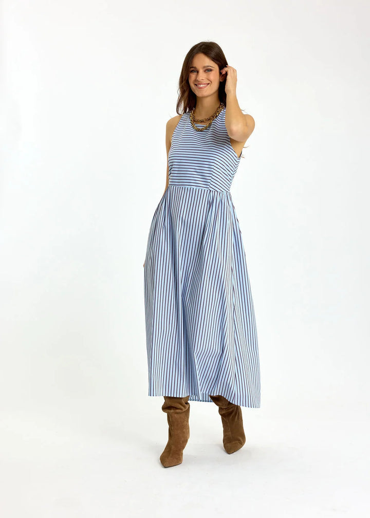 Lauren Vidal Striped Poplin Dress - Claire Sky