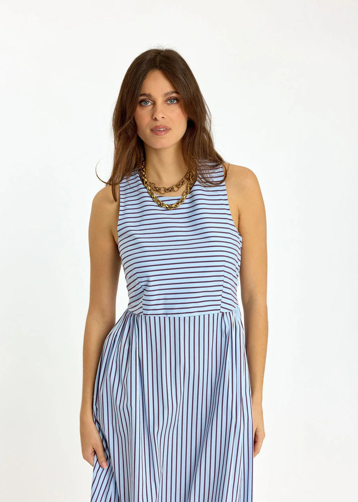 Lauren Vidal Striped Poplin Dress - Claire Sky