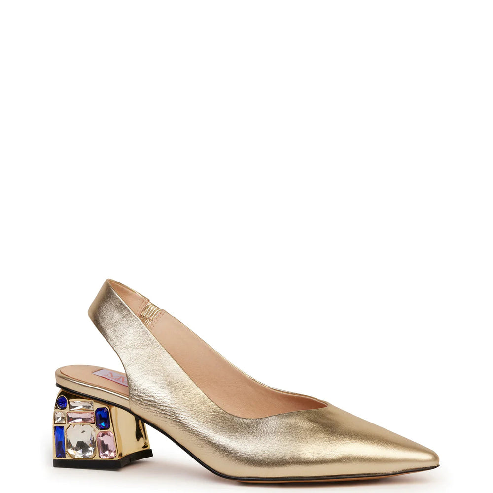 MW by Kathryn Wilson Jade Slingback Gold/Candy Gem Shoes - Shop 9