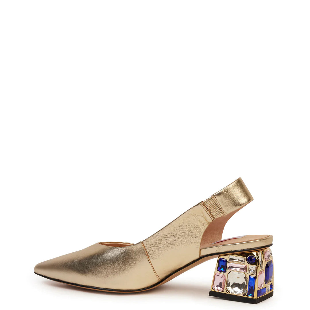 MW by Kathryn Wilson Jade Slingback Gold/Candy Gem Shoes - Shop 9