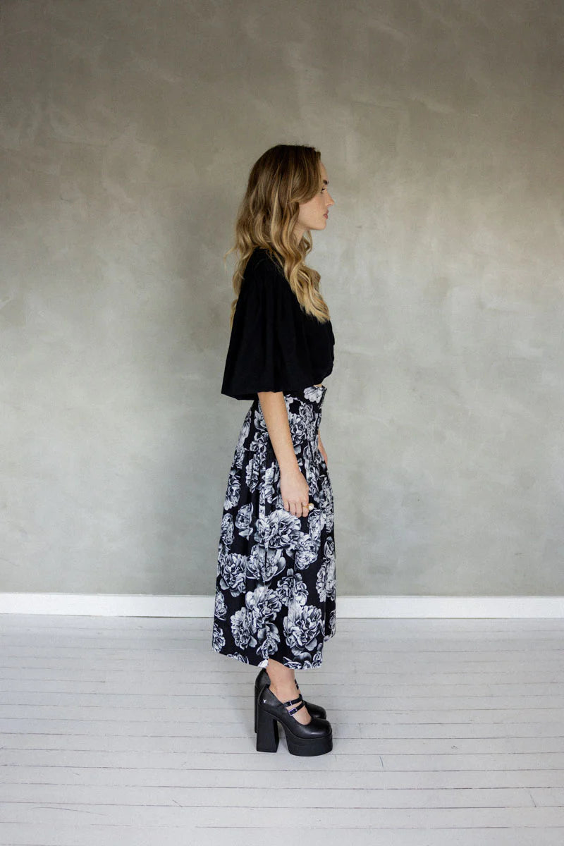 Mazu The Only Thing Skirt - Black Floral - Shop 9