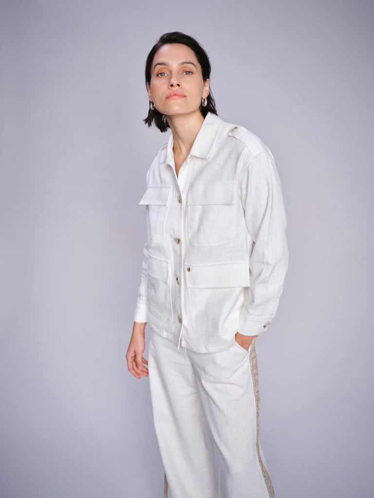 Mos Mosh Alfea Ramie Jacket - Ecru - Shop 9