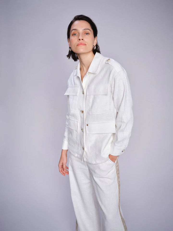 Mos Mosh Alfea Ramie Jacket - Ecru - Shop 9
