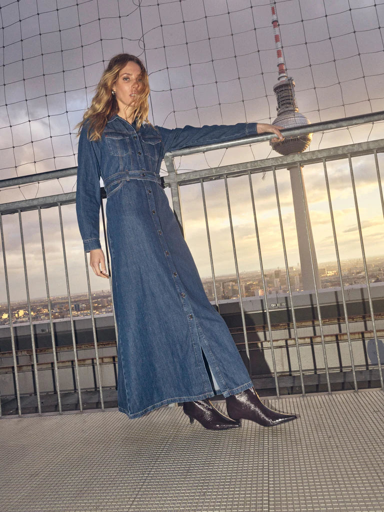 Mos Mosh Allaba Denim Dress - Blue - Shop 9
