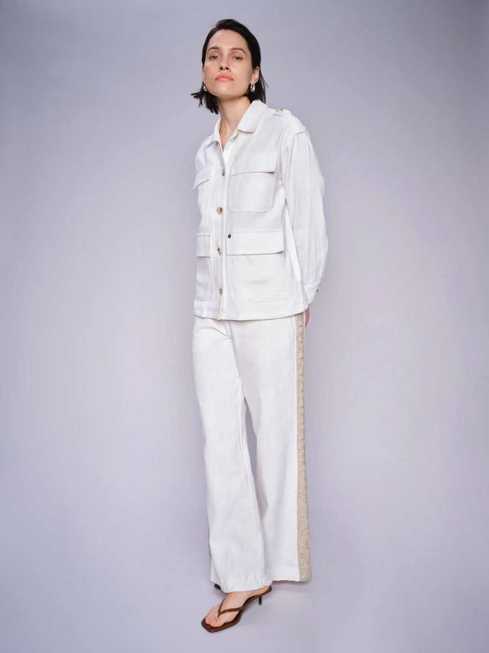 Mos Mosh Beata Ramie Pant - Ecru - Shop 9