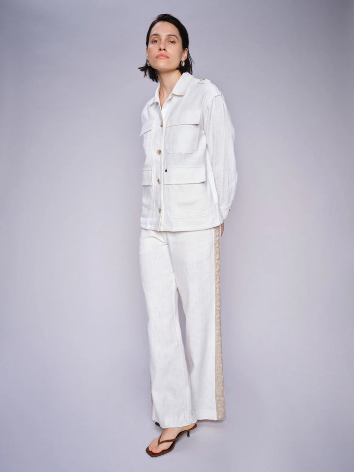 Mos Mosh Beata Ramie Pant - Ecru - Shop 9