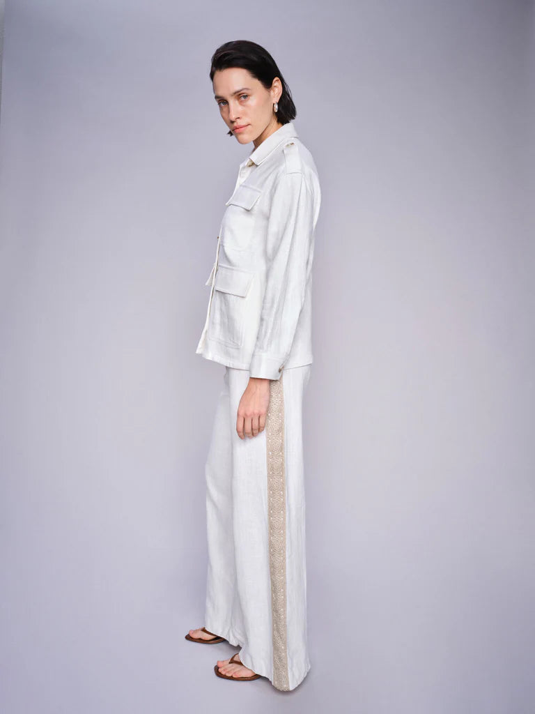 Mos Mosh Beata Ramie Pant - Ecru - Shop 9