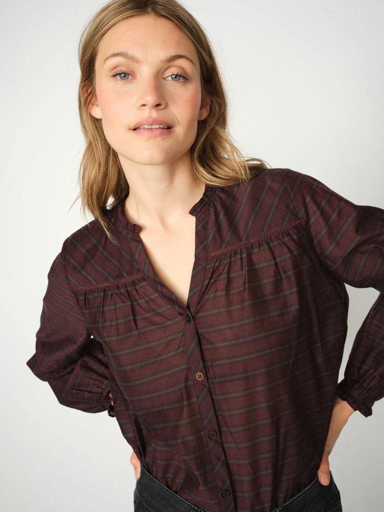 Mos Mosh Benedetta Silky Shirt - Fudge - Shop 9