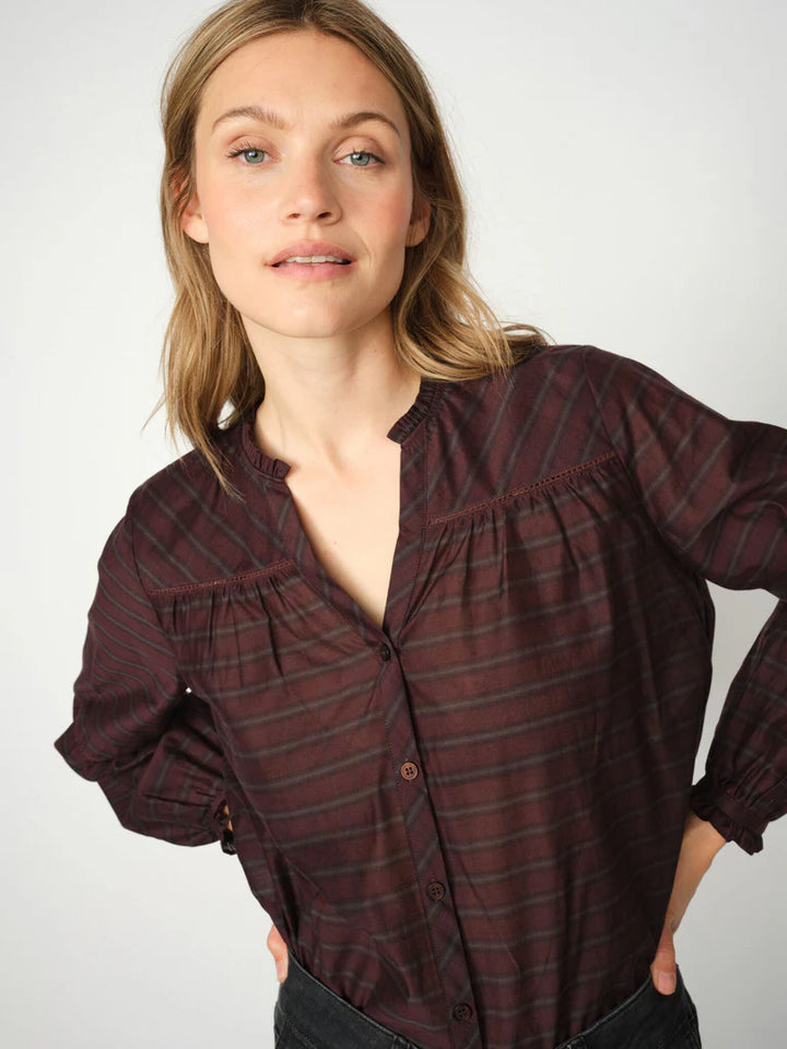 Mos Mosh Benedetta Silky Shirt - Fudge - Shop 9