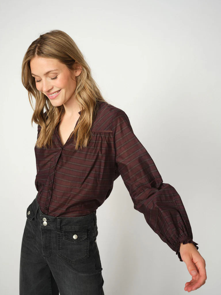 Mos Mosh Benedetta Silky Shirt - Fudge - Shop 9