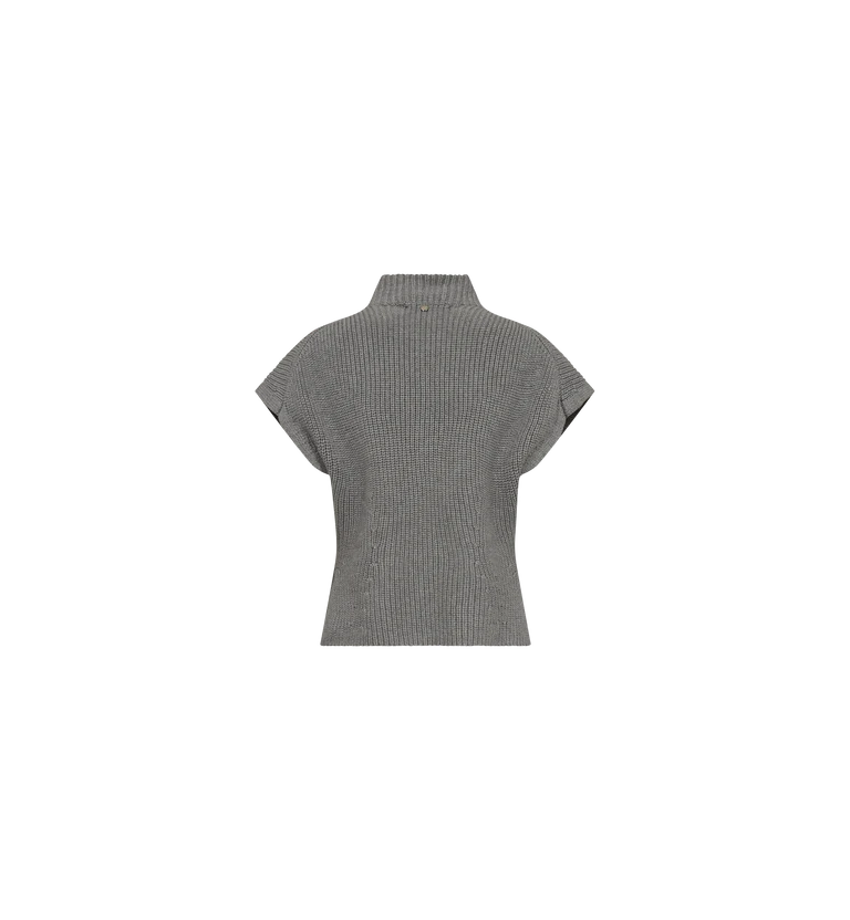 Mos Mosh Biola Bine Knit Vest - Grey Melange - Shop 9