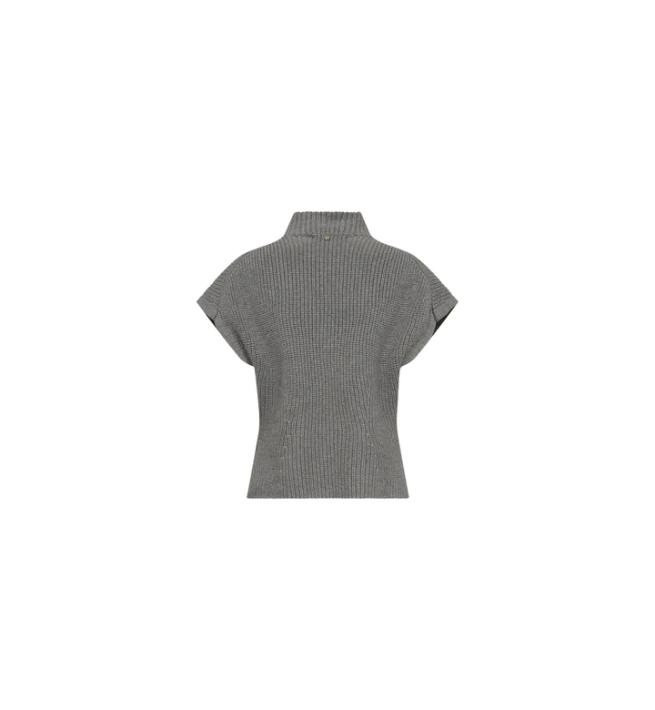 Mos Mosh Biola Bine Knit Vest - Grey Melange - Shop 9