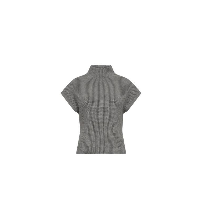Mos Mosh Biola Bine Knit Vest - Grey Melange - Shop 9