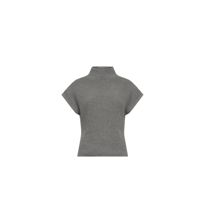 Mos Mosh Biola Bine Knit Vest - Grey Melange - Shop 9
