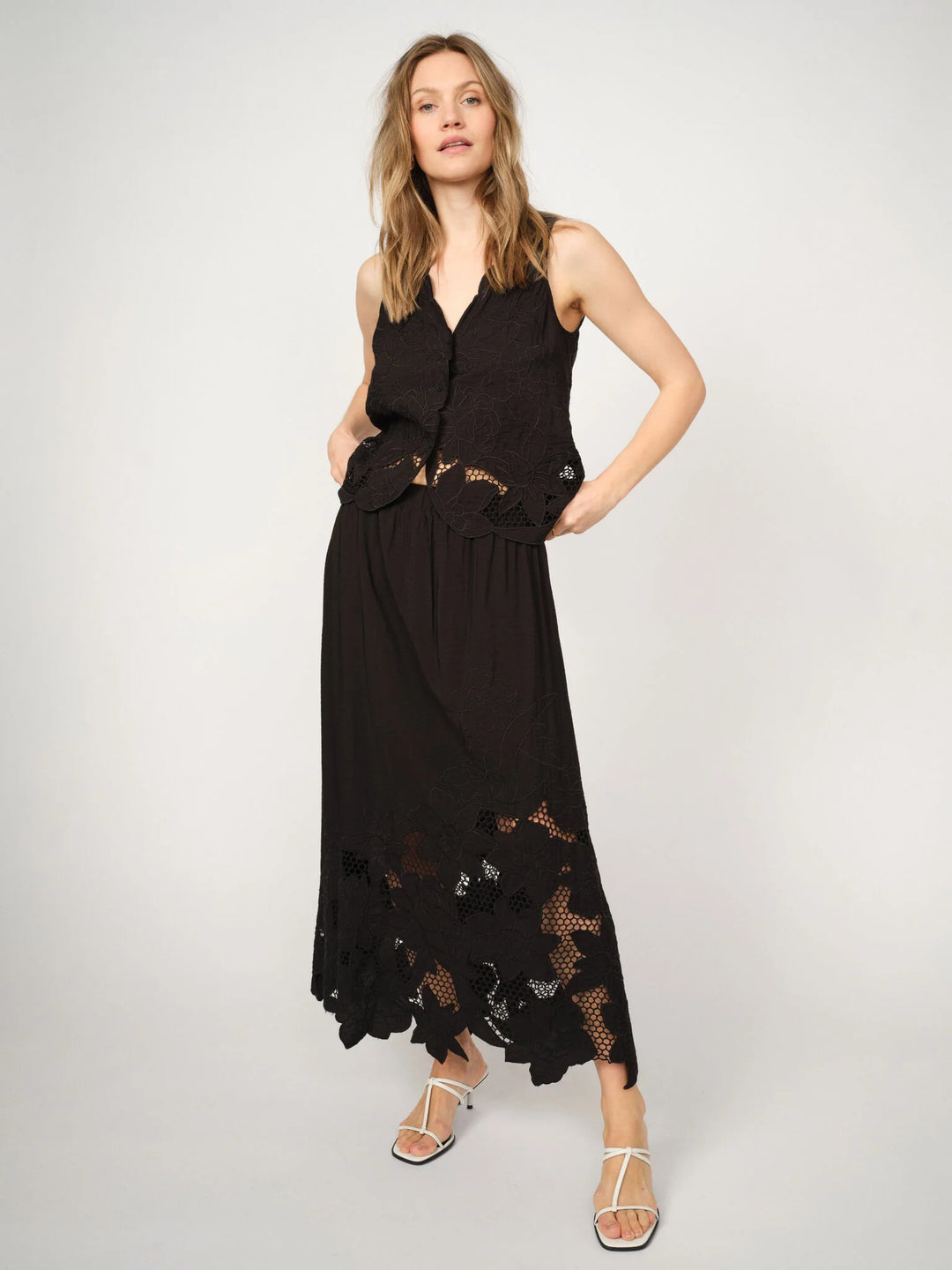 Mos Mosh Daima Brodie Top - Black - Shop 9