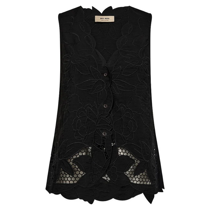 Mos Mosh Daima Brodie Top - Black - Shop 9