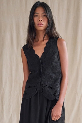 Mos Mosh Daima Brodie Top - Black - Shop 9