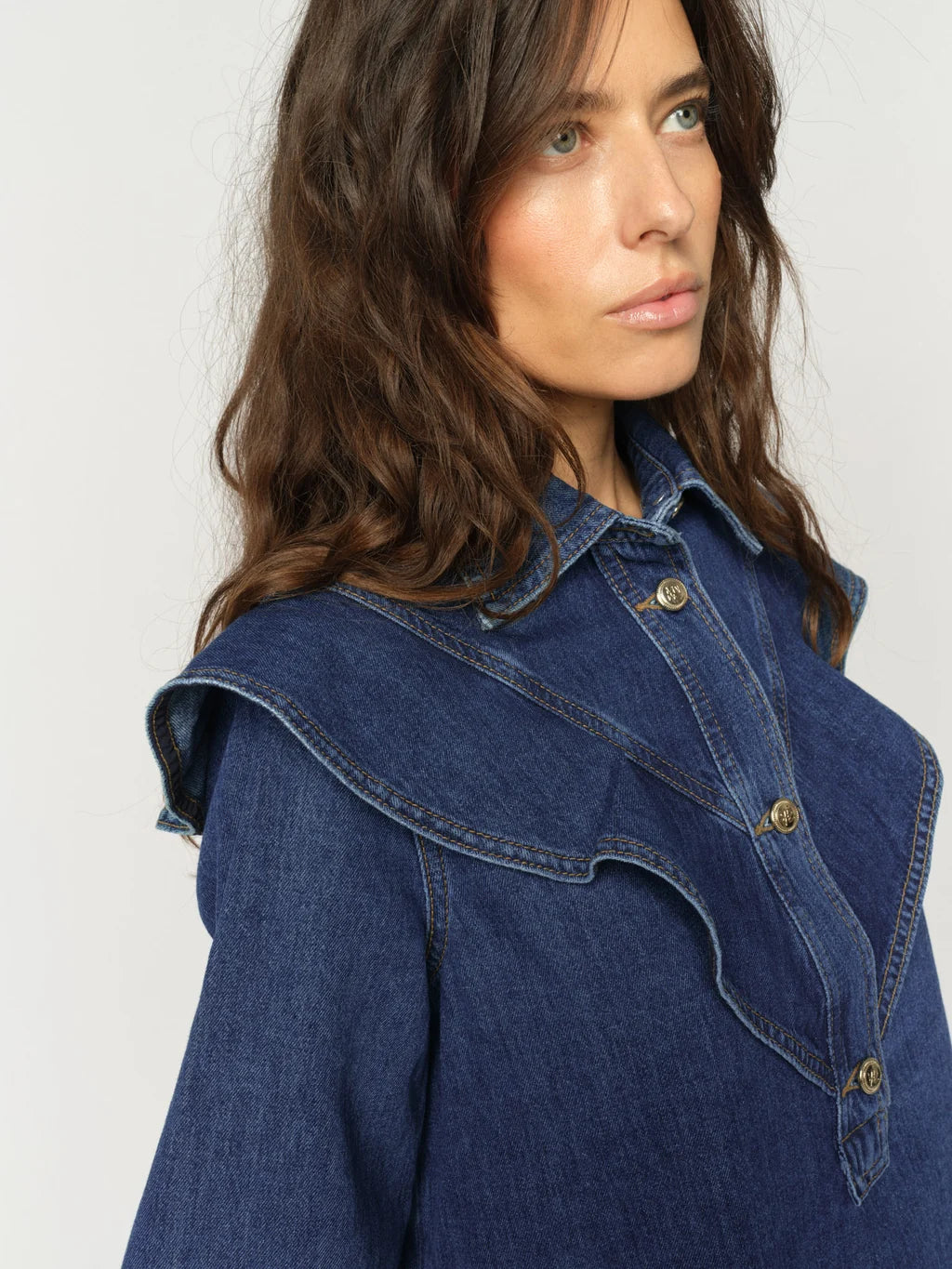 Mos Mosh Irina Denim Shirt - Dark Blue - Shop 9