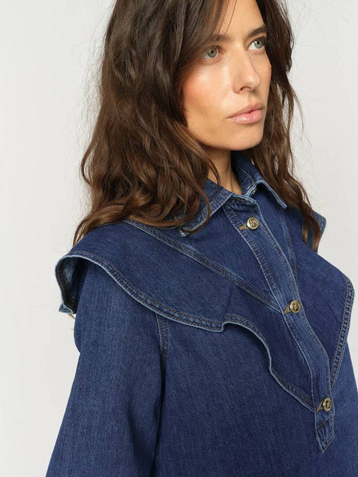 Mos Mosh Irina Denim Shirt - Dark Blue - Shop 9