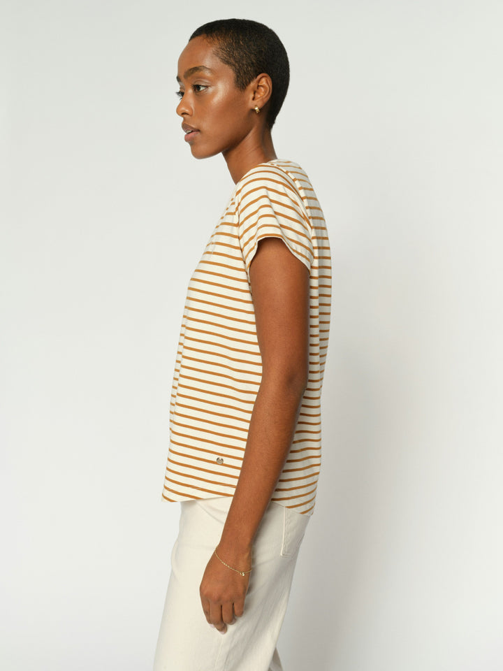 Mos Mosh Kala Stripe Tee - Petrified Oak