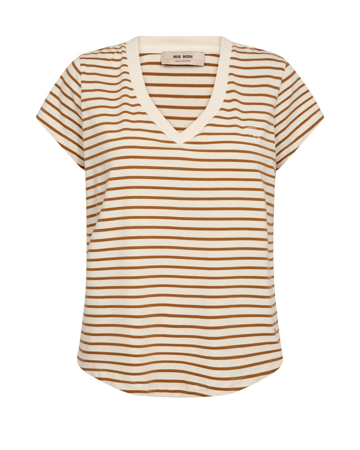Mos Mosh Kala Stripe Tee - Petrified Oak