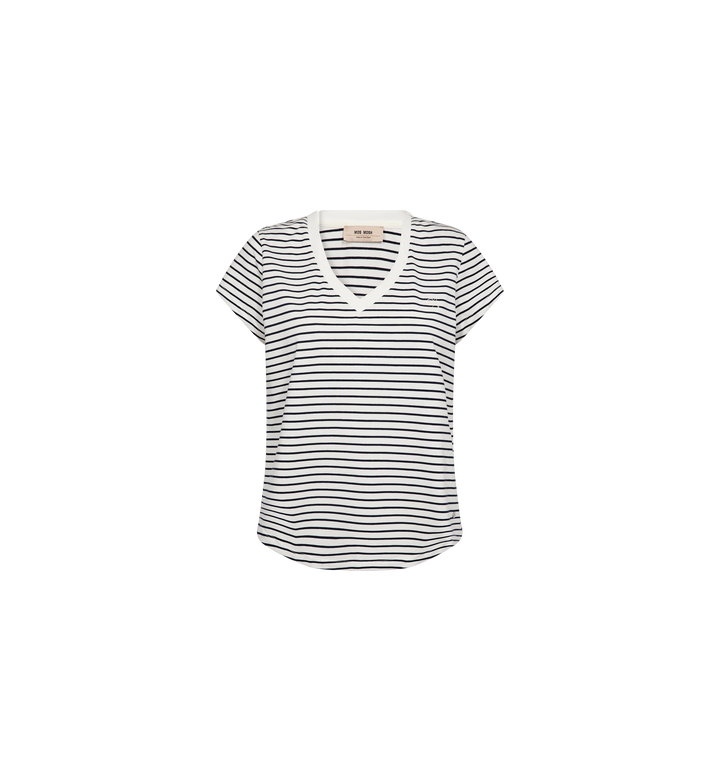 Mos Mosh Kala V-SS Stripe Tee - Salute Navy - Shop 9