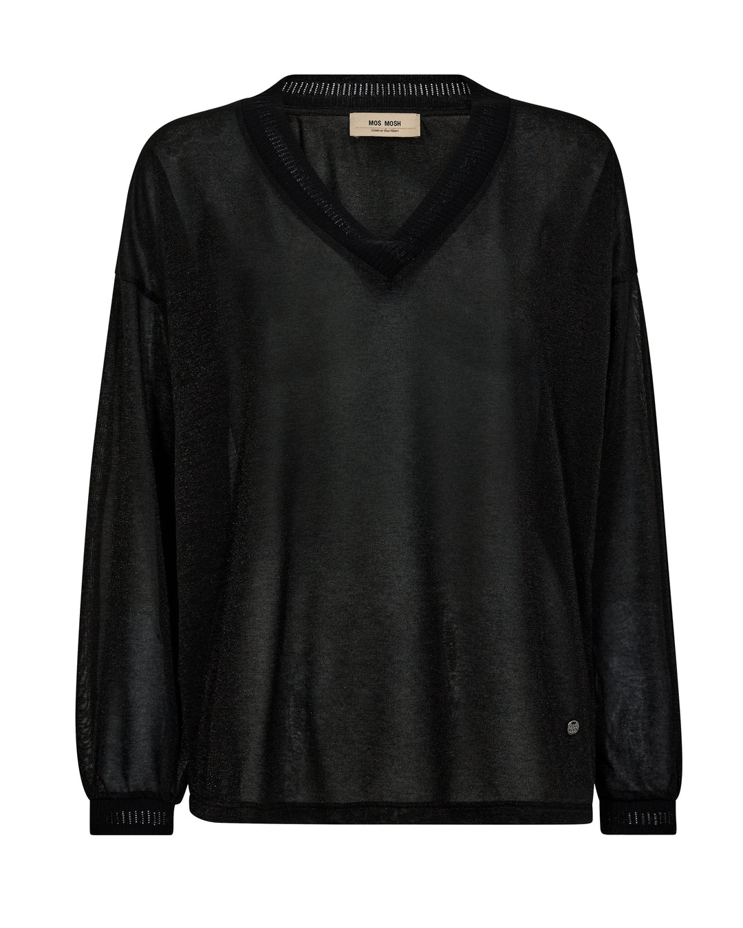 Mos Mosh Kilana LS V-Neck Blouse - Black - Shop 9