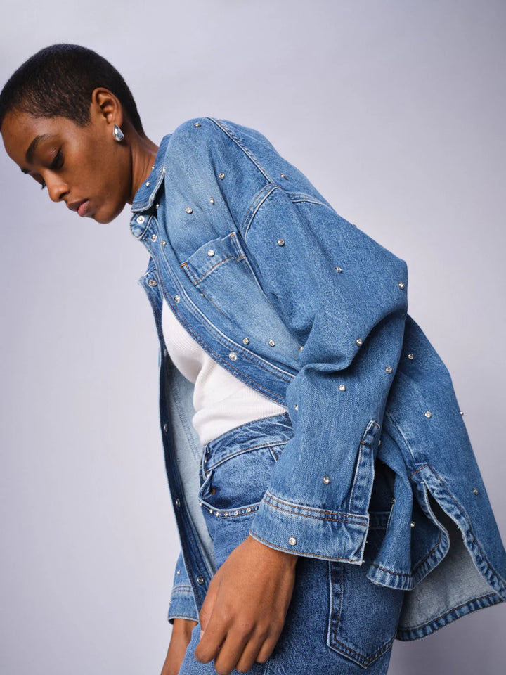 Mos Mosh Marine Shirt - Mid Blue - Shop 9