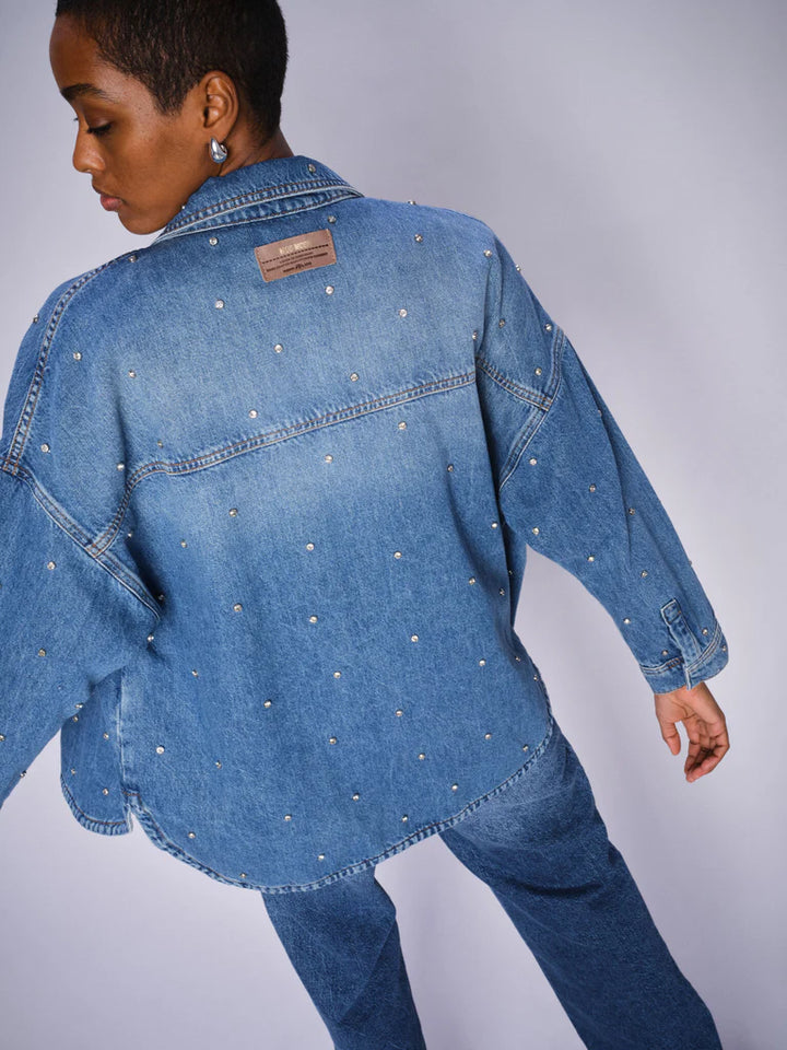 Mos Mosh Marine Shirt - Mid Blue - Shop 9