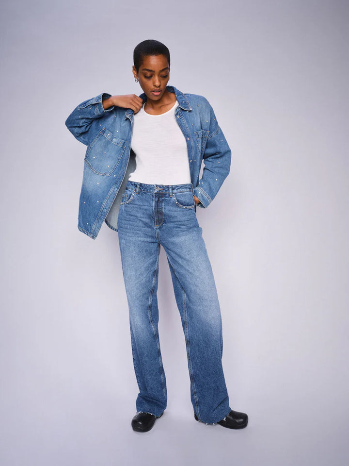 Mos Mosh Marine Shirt - Mid Blue - Shop 9