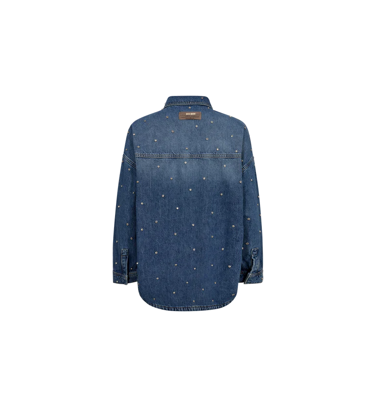 Mos Mosh Marine Shirt - Mid Blue - Shop 9