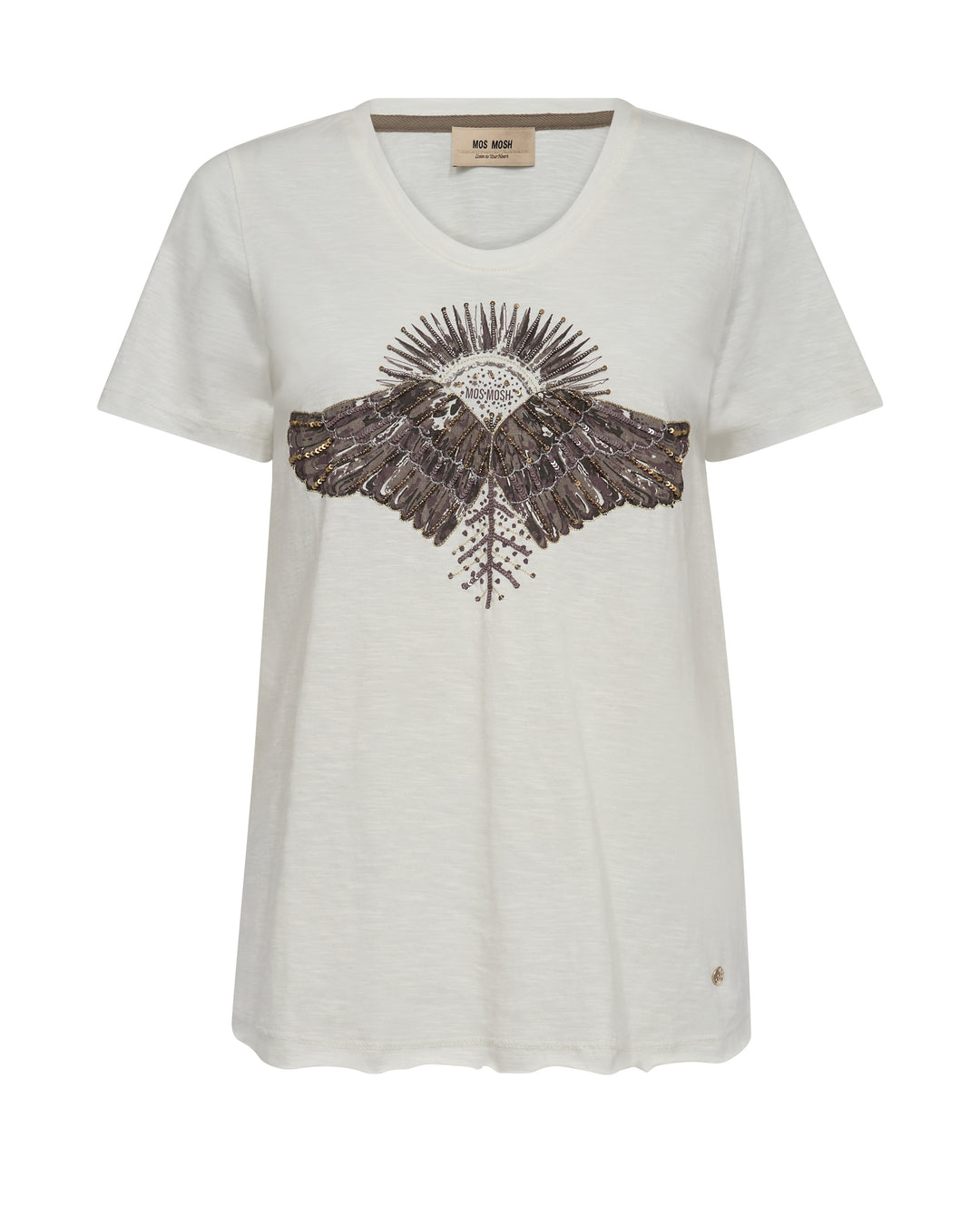 Mos Mosh Nadine O-SS Deco Tee - Ecru - Shop 9