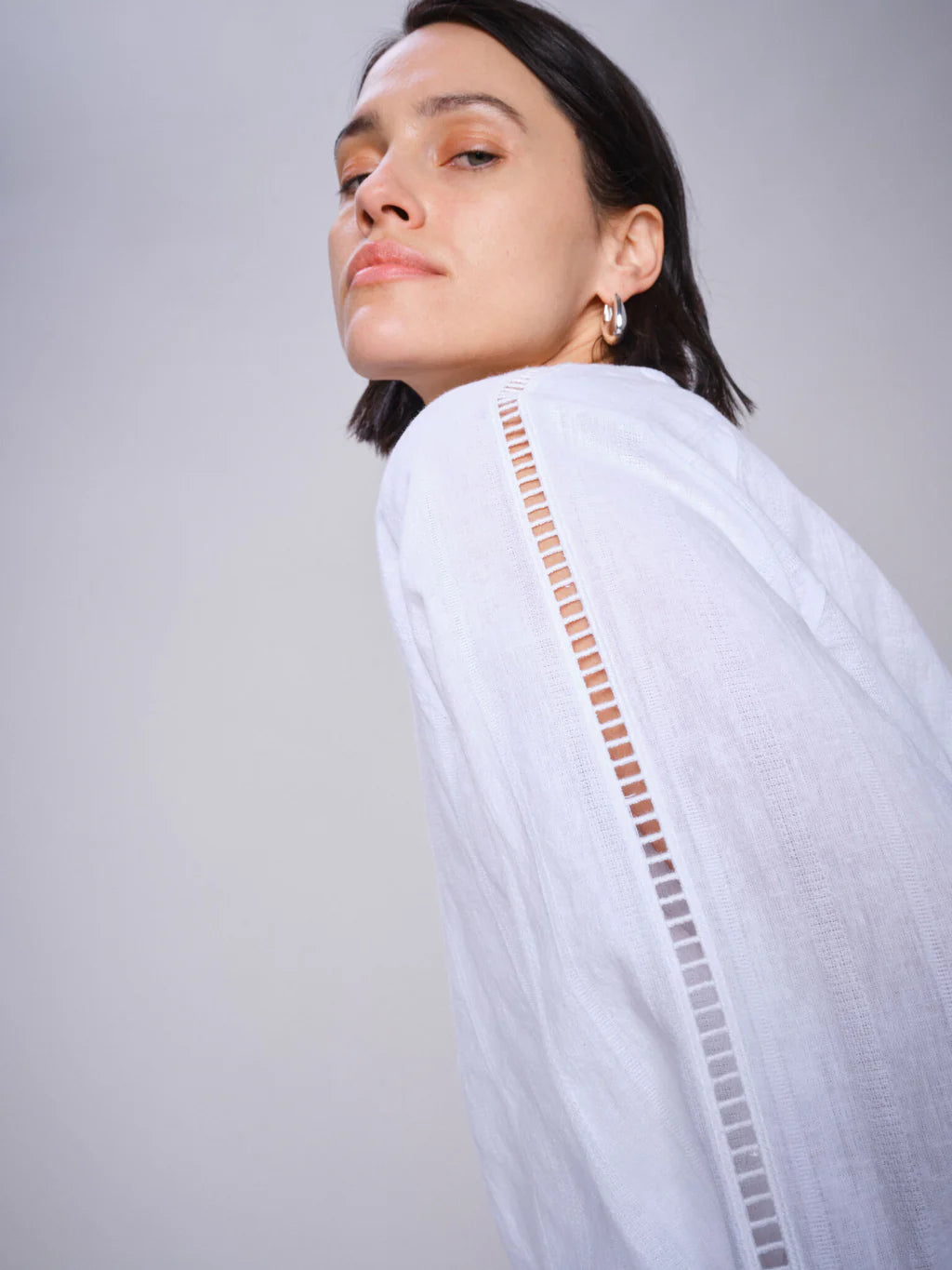 Mos Mosh Zeina Linen Blouse - White - Shop 9