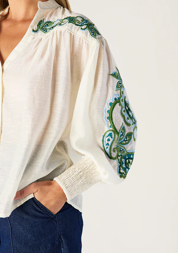 Mos The Label Porto Embroidery Blouse - Shop 9