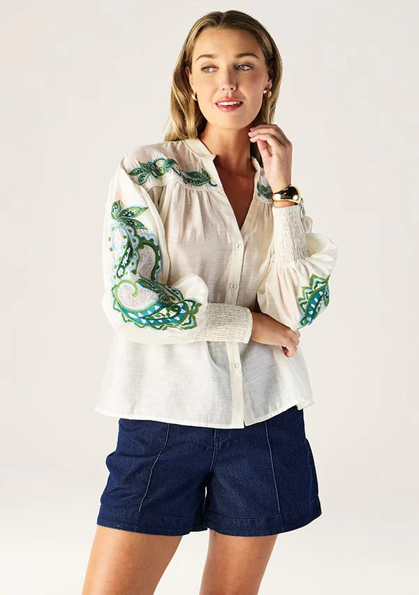 Mos The Label Porto Embroidery Blouse - Shop 9