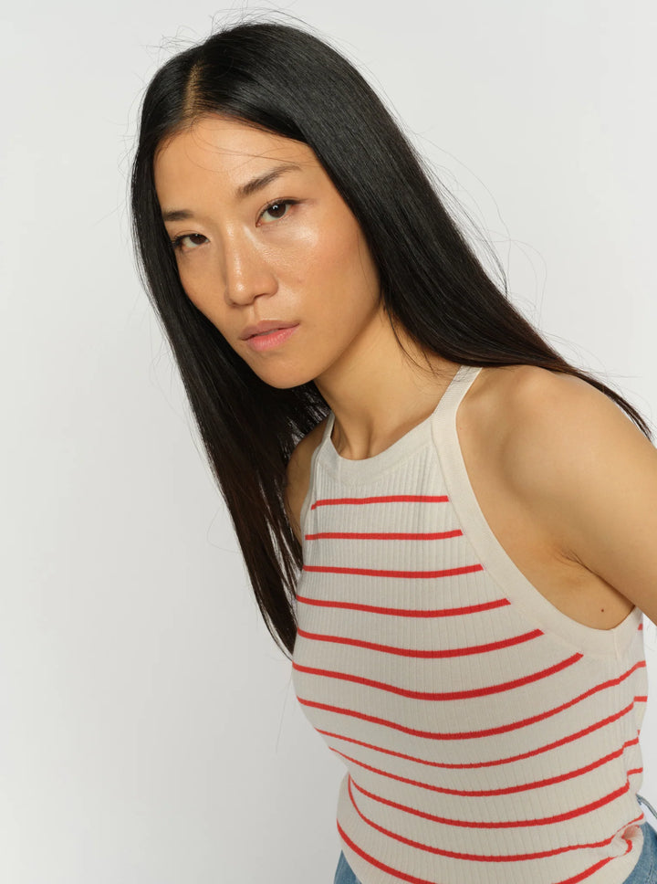 Mos Mosh Imanja Caliz Stripe Knit - Spicy Orange - Shop 9