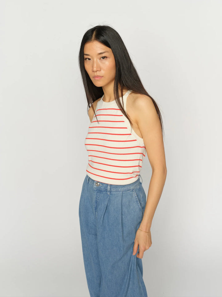 Mos Mosh Imanja Caliz Stripe Knit - Spicy Orange - Shop 9