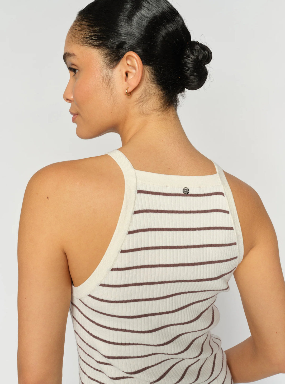 Mos Mosh Imanja Caliz Stripe Knit Top - Coffee Quartz - Shop 9