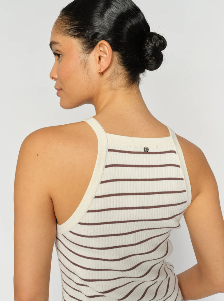Mos Mosh Imanja Caliz Stripe Knit Top - Coffee Quartz - Shop 9