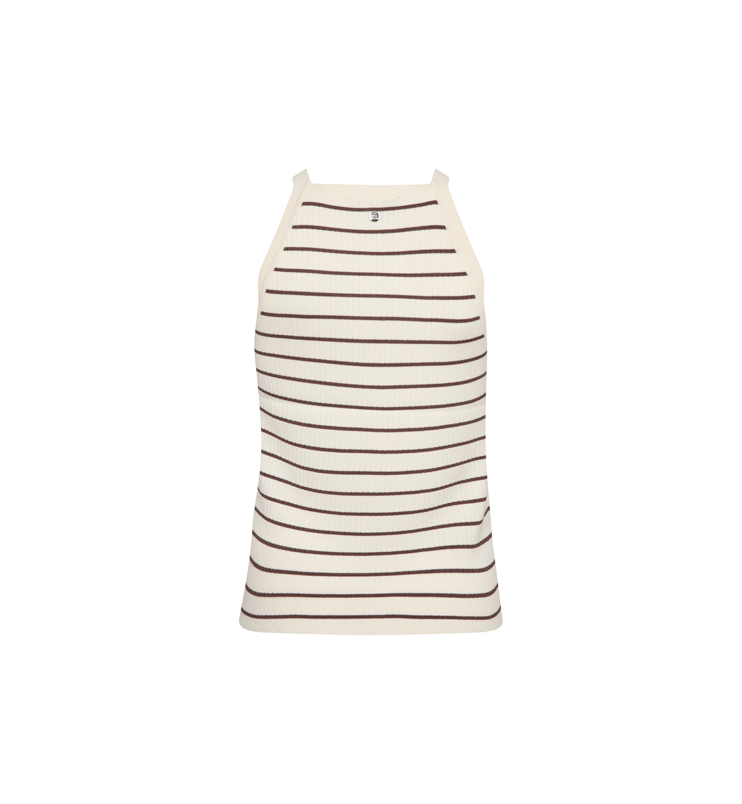 Mos Mosh Imanja Caliz Stripe Knit Top - Coffee Quartz - Shop 9